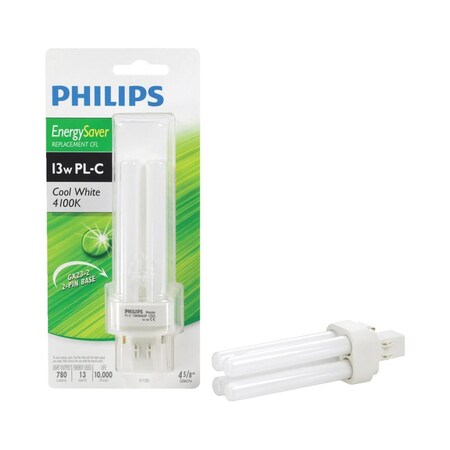 Philips 13 W Linear 1 in. D X 4.62 in. L CFL Bulb Cool White Compact 4100 K 230409